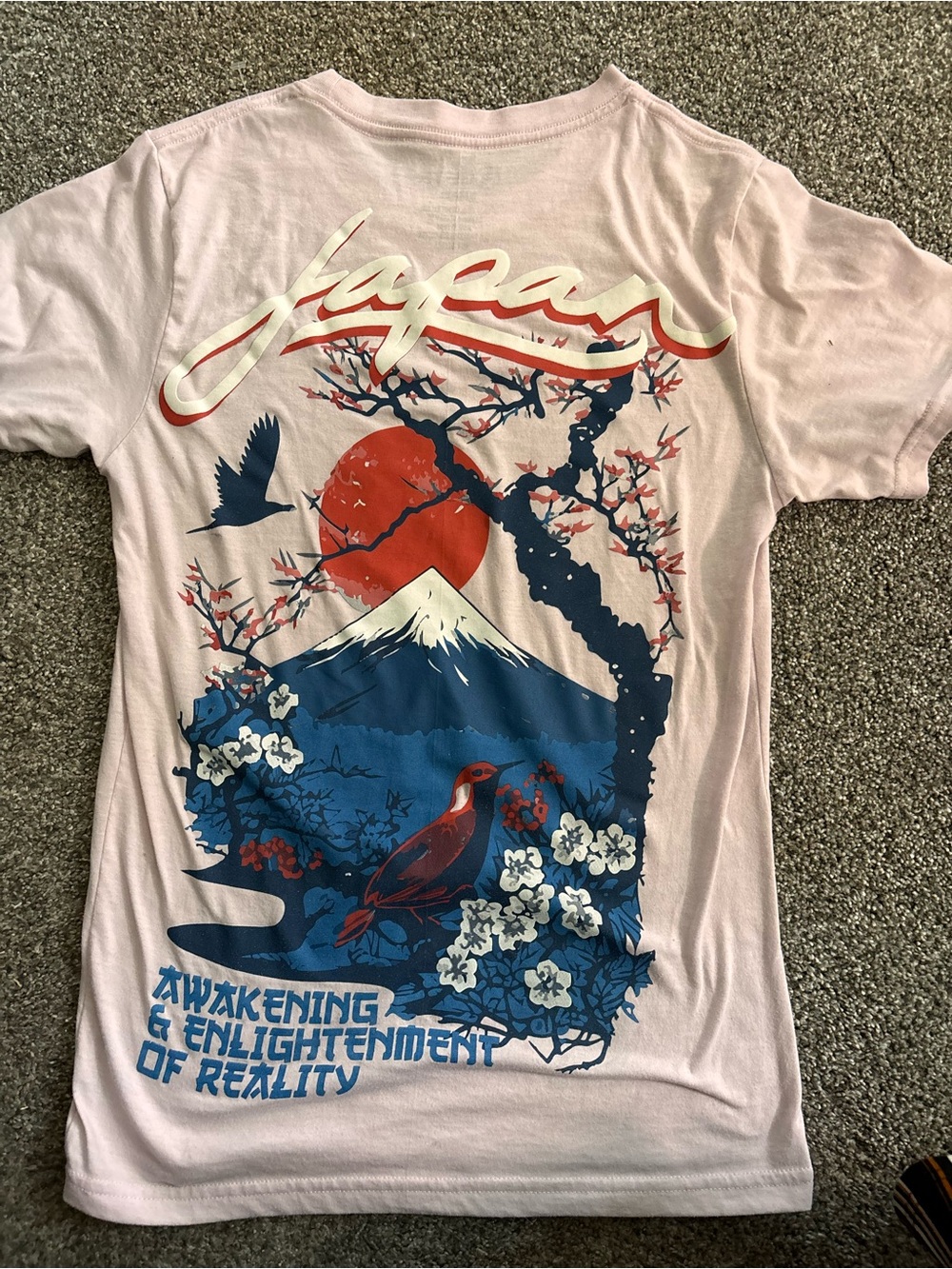 G STAR GSTR pink graphic streetwear Tee with Japan Cherry blossom back graphic